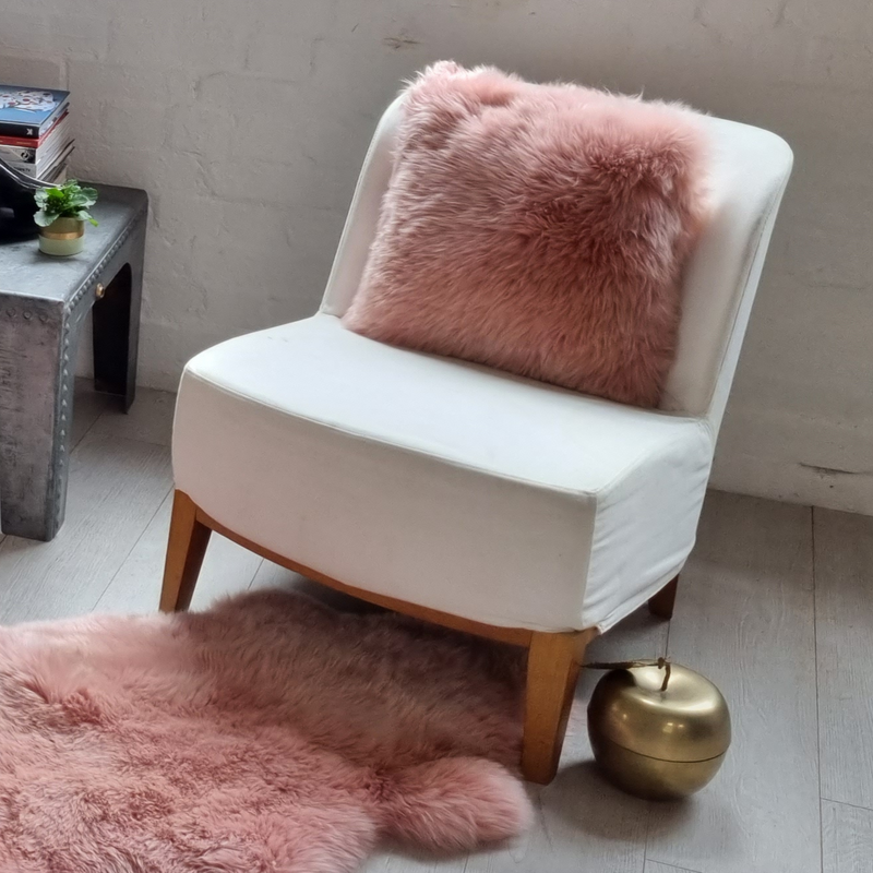 SHEEPSKIN CUSHION PINK LARGE