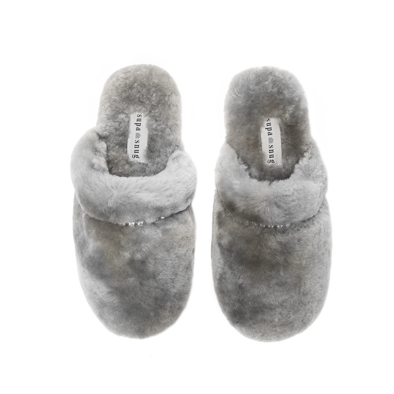 supasnug luxury pure sheepskin slipper with swarovski crystal jewel trim
