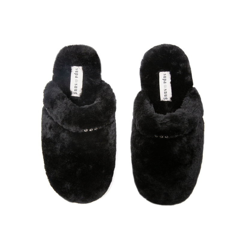 supasnug luxury pure sheepskin slipper with swarovski crystal jewel trim