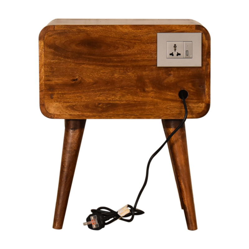 Curve Chestnut Cable Access Bedside