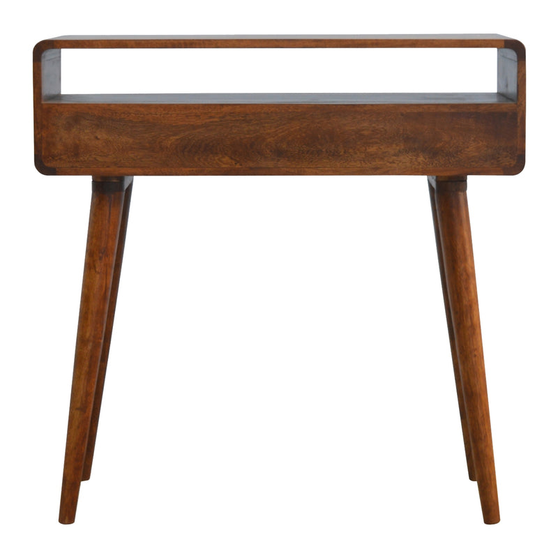 Curved Chestnut Console Table