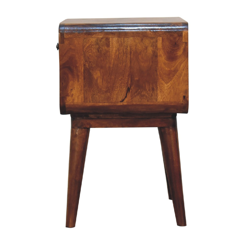 Curve Open Slot Chestnut Bedside