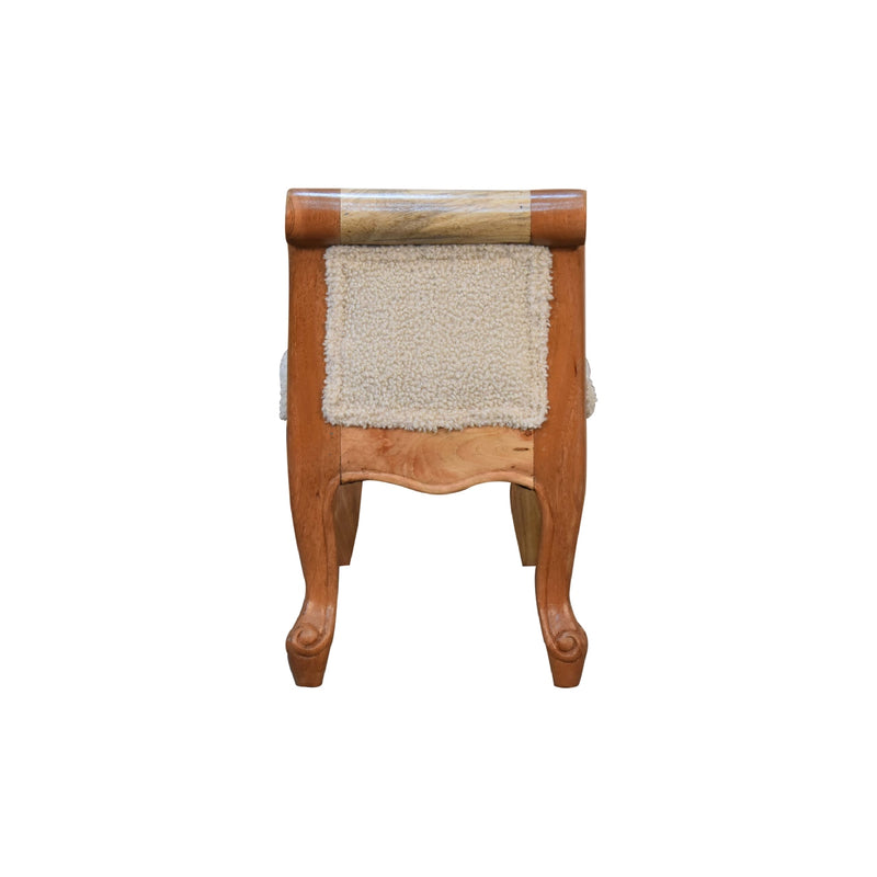 Cream Boucle French Style Bench