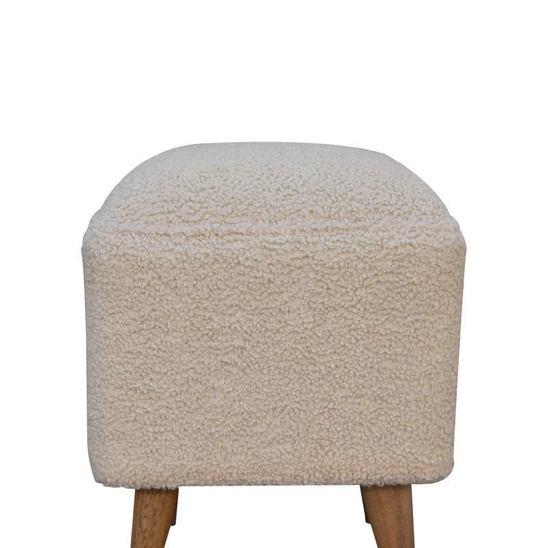Cream Boucle Squoval Bench