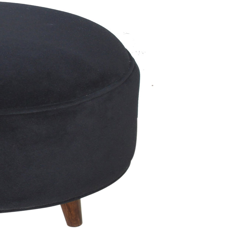 Black Velvet Nordic Style Footstool