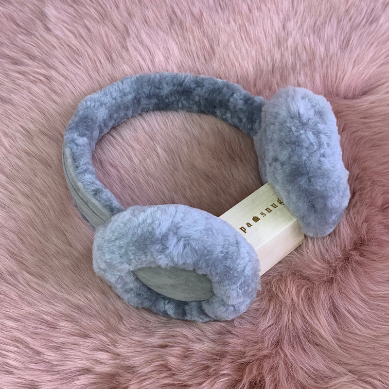 supasnug supa soft grey sheepskin earmuffs warm and snuggly winter accessory 